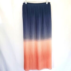 Cynthia Rowley Ombre Maxi Skirt Size M Pleated Boho Lightweight Column Spring